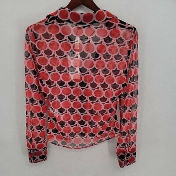 ZARA NWT SHEER BLOUSE BUTTON UP - Picture 3 of 9